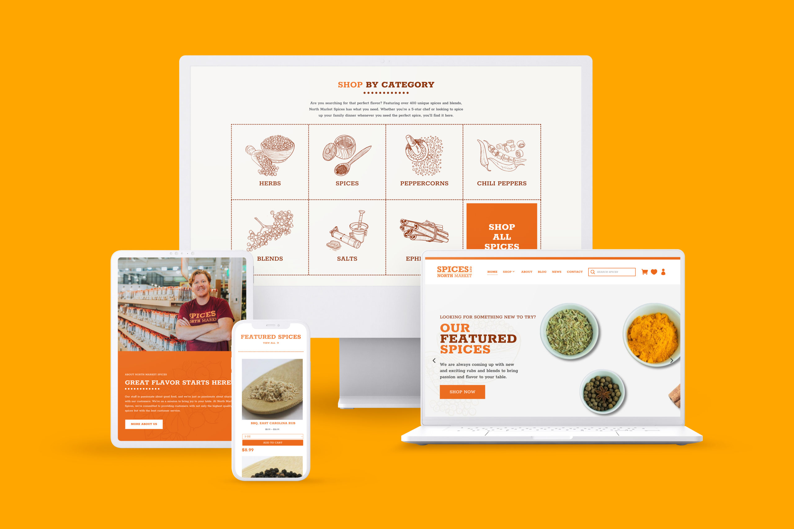North Market Spices Ecommerce Website Project